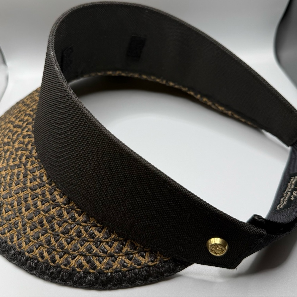 Eric Javits Black and Tan Woven Visor